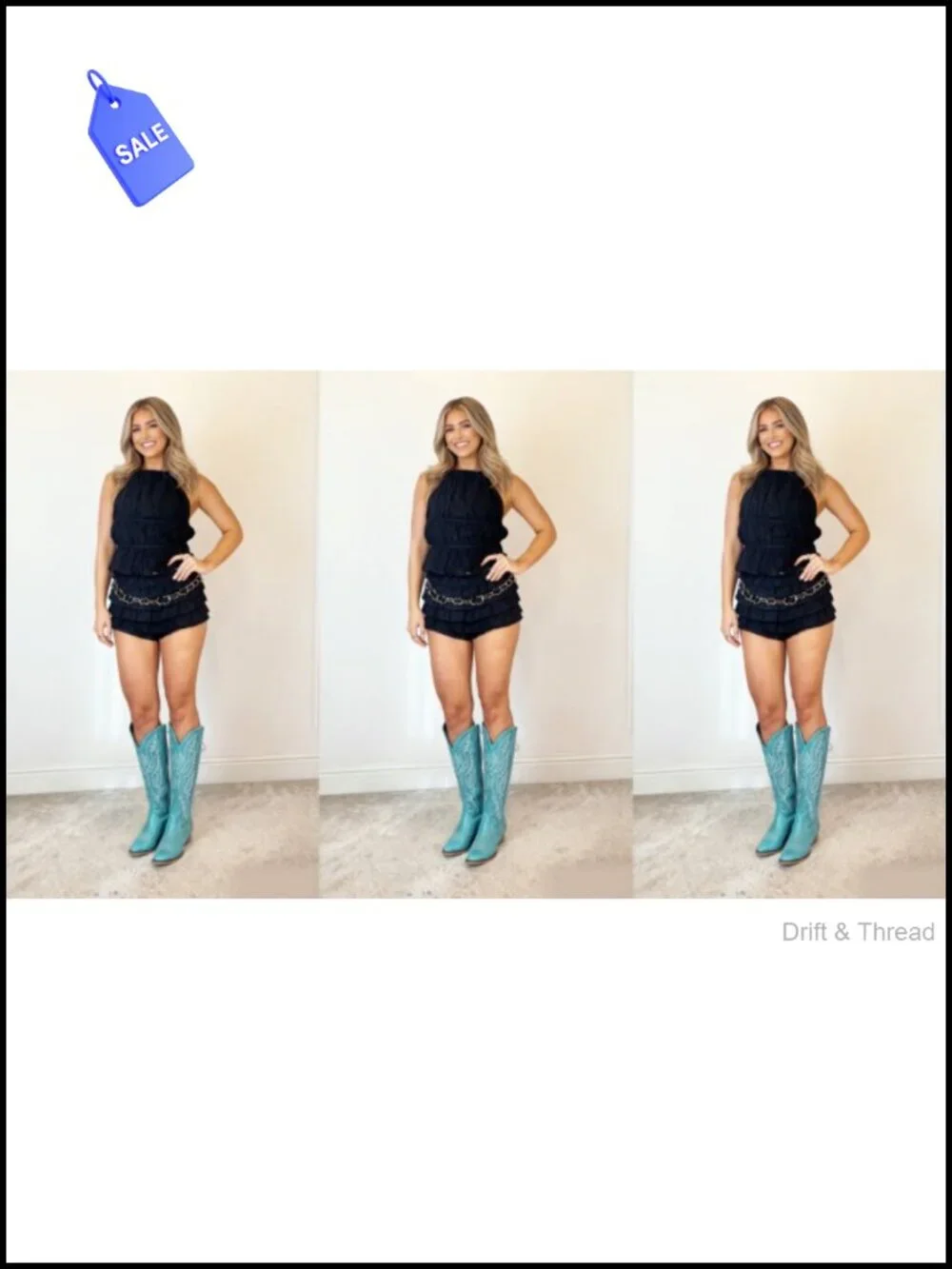 Over the Knee Cowboy Boots Women Adjustable Thigh High Block Heel PU